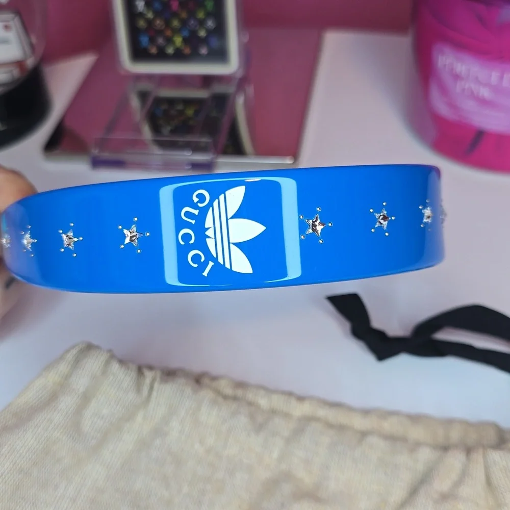 NWOT Gucci & Adidas Collab Crystal Monogram Headband! - Picture 5 of 12